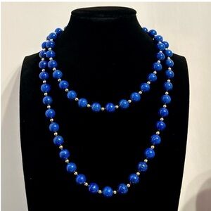 Vintage 14 karat gold Lapis Lazuli 18” Opera length Necklace